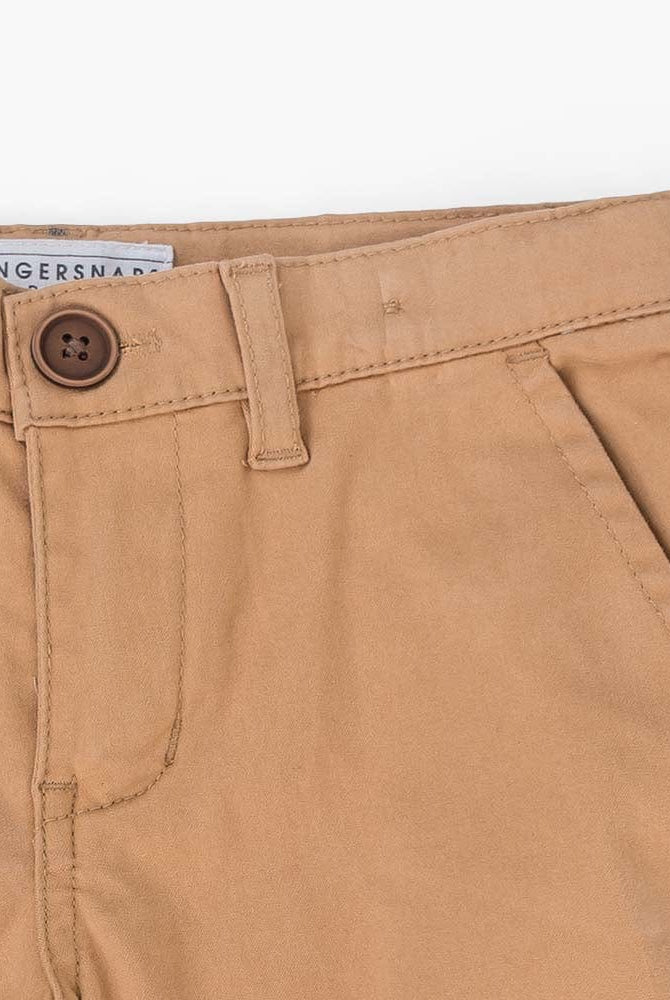 جينجرسنابس بنطلون ولادي سادة بخطين أماميين كراميل
