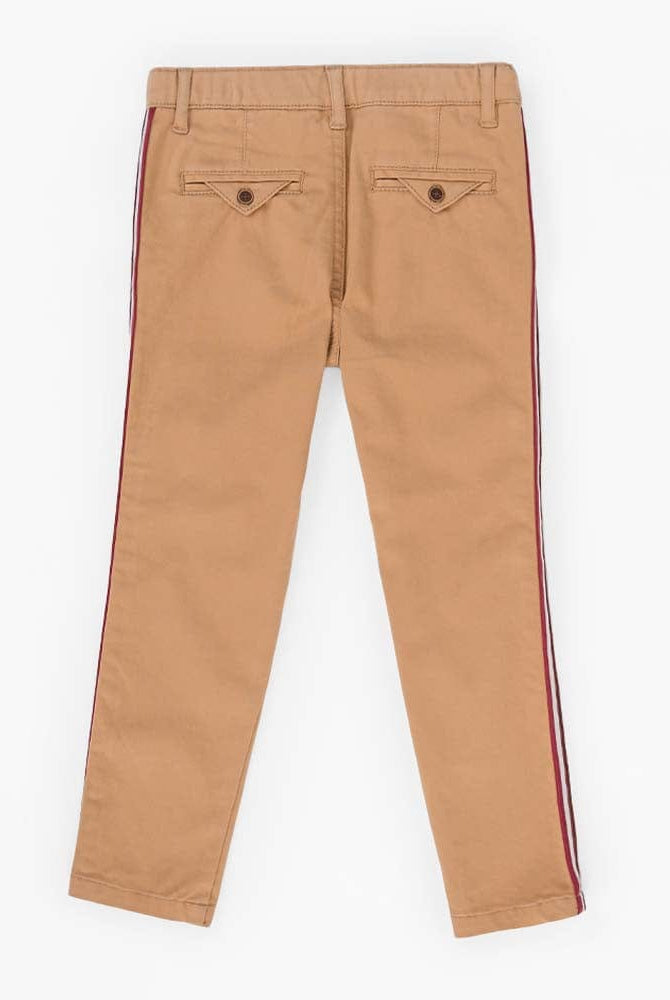 جينجرسنابس بنطلون ولادي سادة بخطين أماميين كراميل
