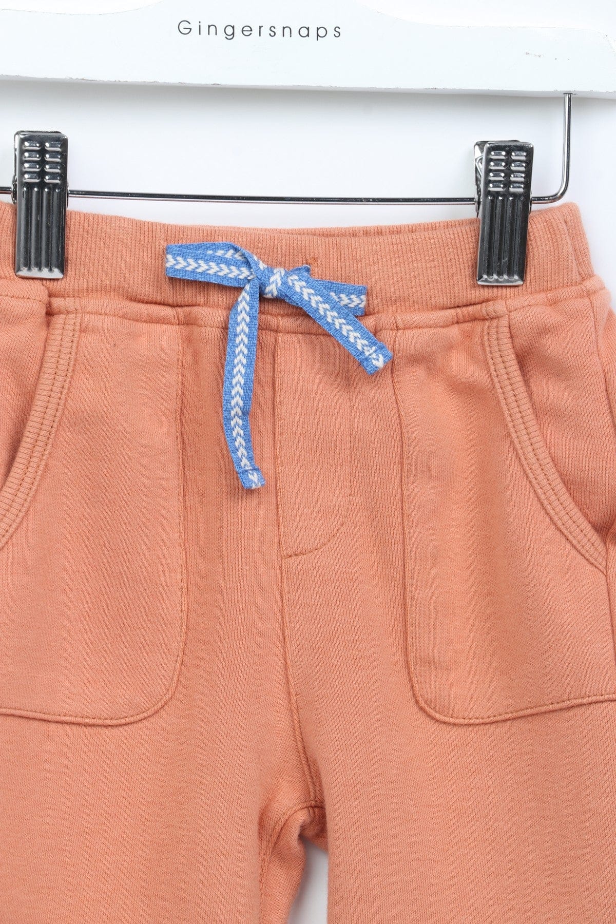 جينجرسنابس بنطلون اطفال رضع ولادي سادة بجيوب خارجية ورباط خصر برتقالي