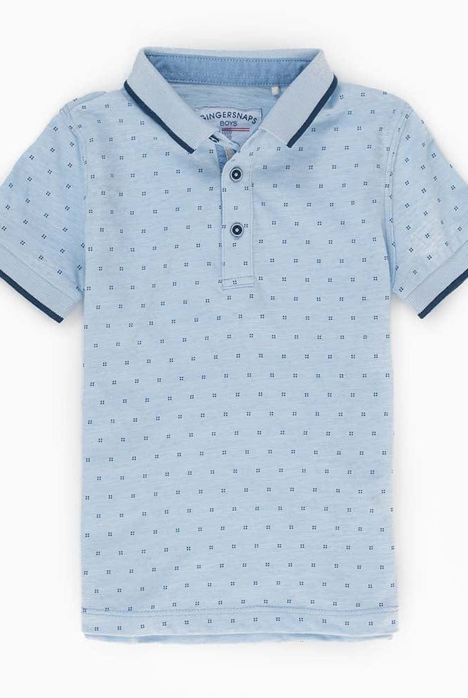 جينجرسنابس تيشيرت ولادي بولو سادة بأزرار أزرق سماوي