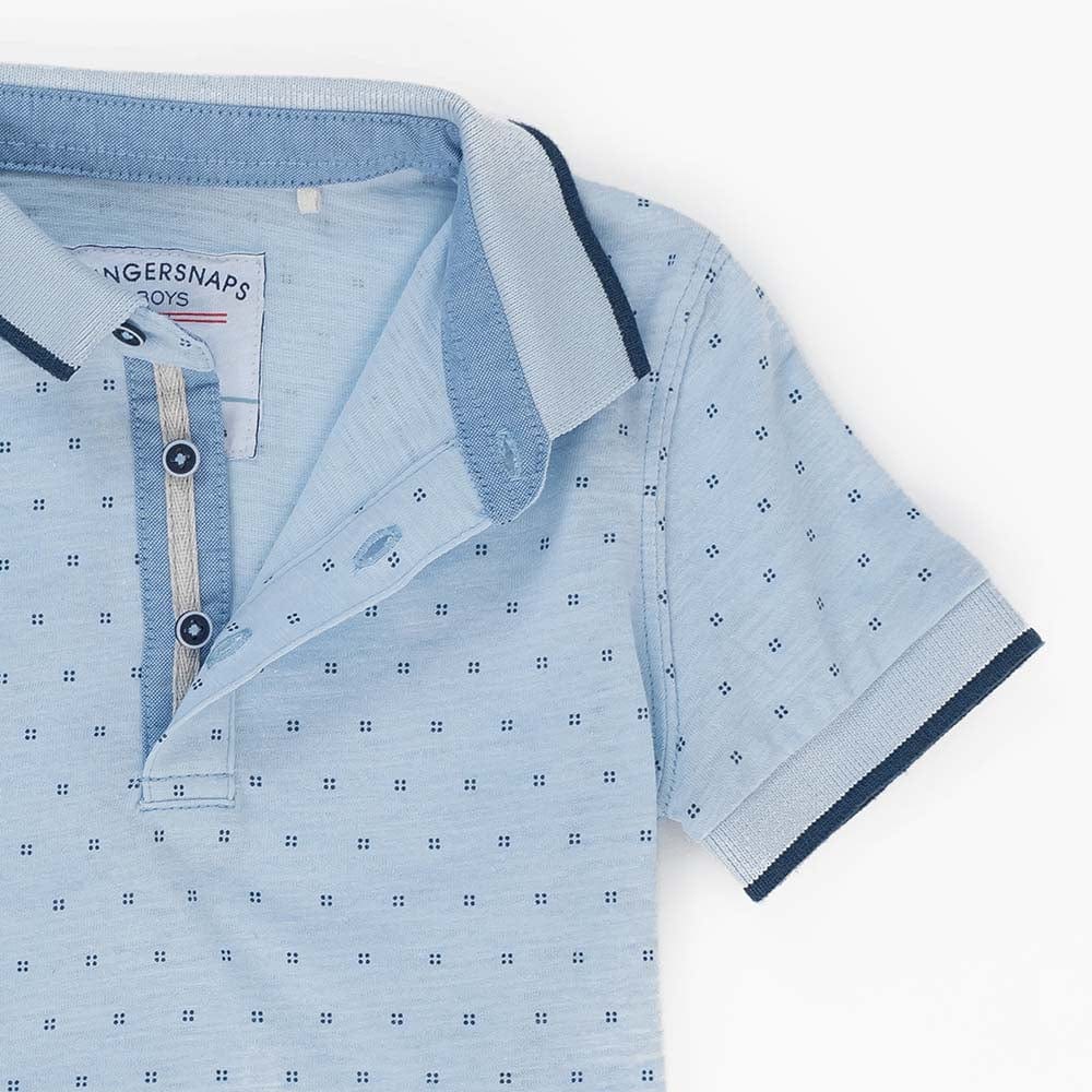 جينجرسنابس تيشيرت ولادي بولو سادة بأزرار أزرق سماوي