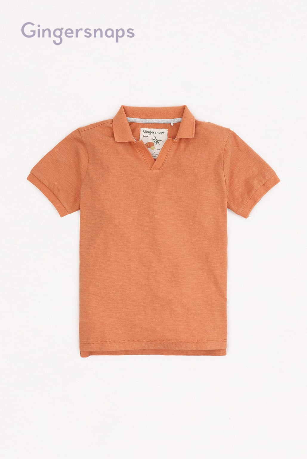 جينجرسنابس تيشيرت بولو سادة بكم مطاطي ولادي برتقالي