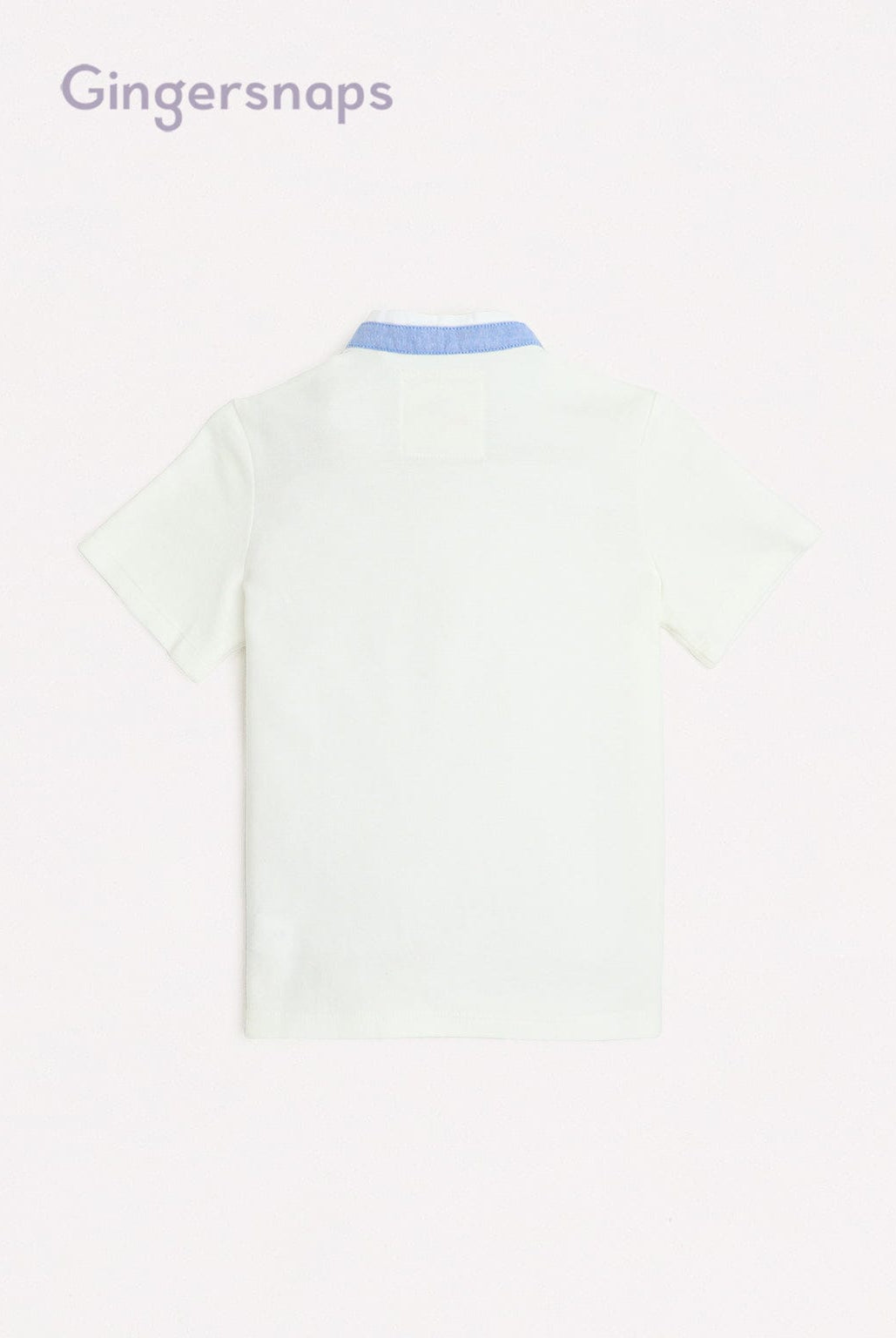 جينجرسنابس تيشيرت بولو سادة بنص رقبة جينز ولادي أوف وايت