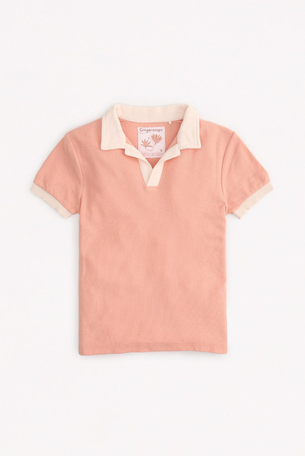 جينجرسنابس تي شيرت بولو ولادي سادة نص كم بأساور لون مختلف أحمر بنفسجي