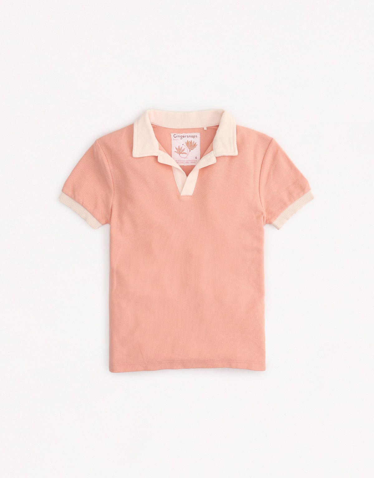 جينجرسنابس تي شيرت بولو ولادي سادة نص كم بأساور لون مختلف أحمر بنفسجي