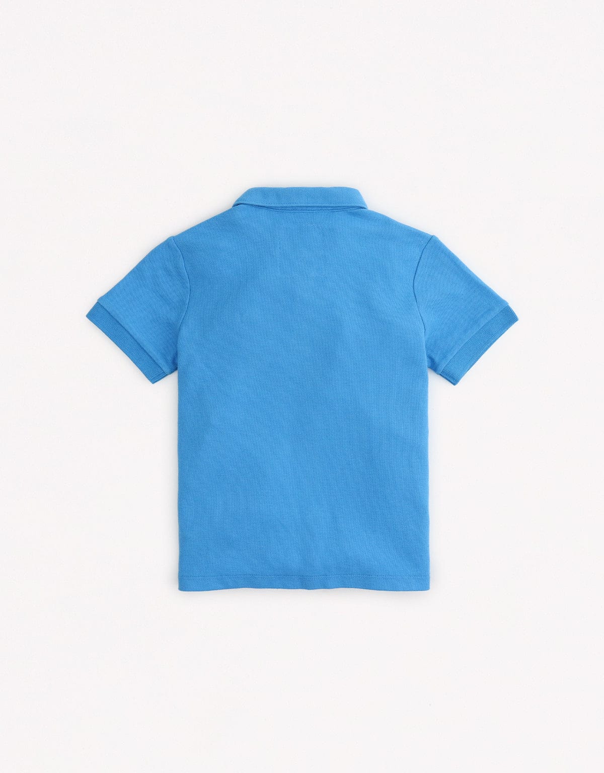 جينجرسنابس تي شيرت بولو ولادي سادة بجيب أمامي مطرز نص كم أزرق