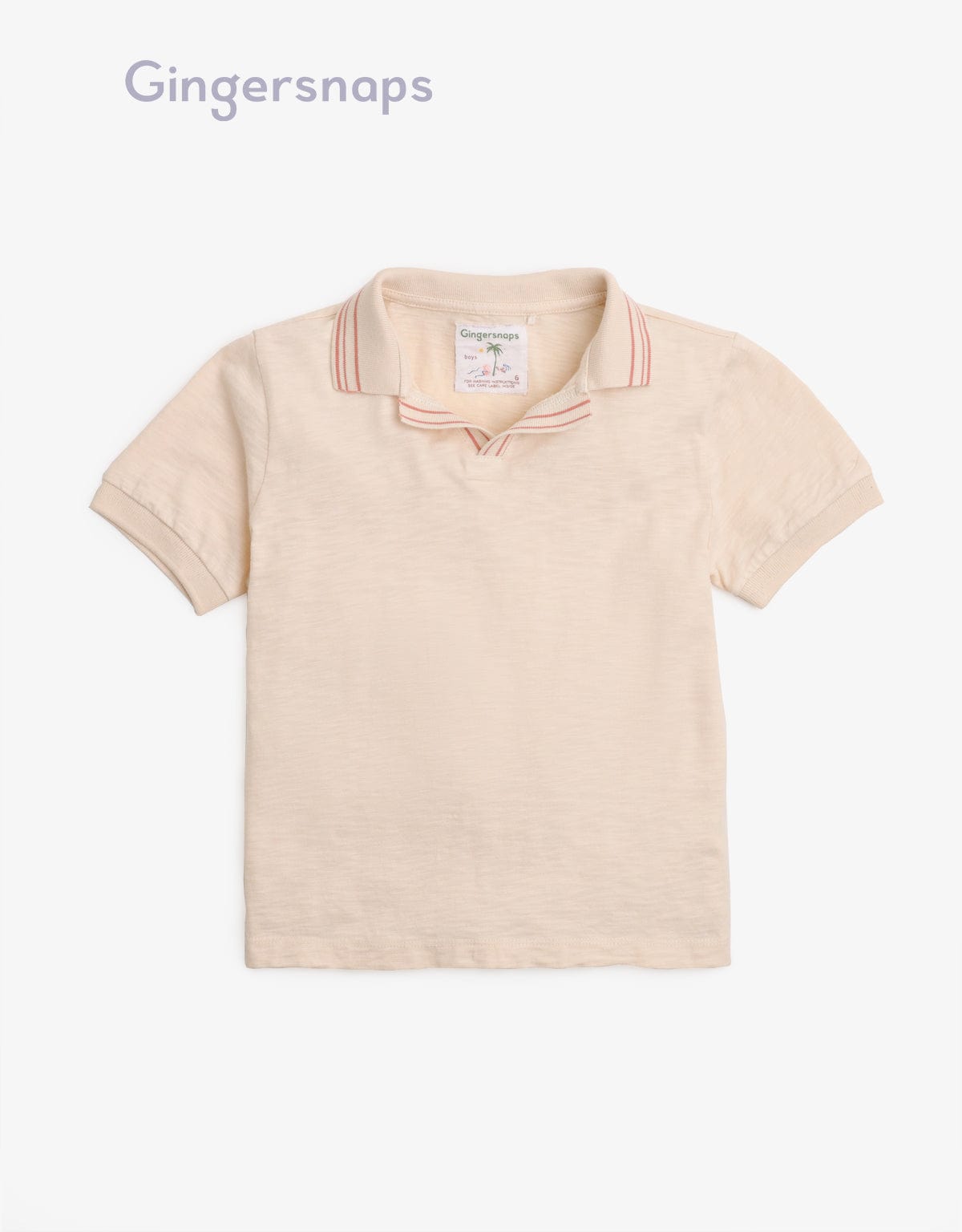 جينجرسنابس تيشيرت بولو سادة نص كم بأسورة مطاطية ولادي بيج