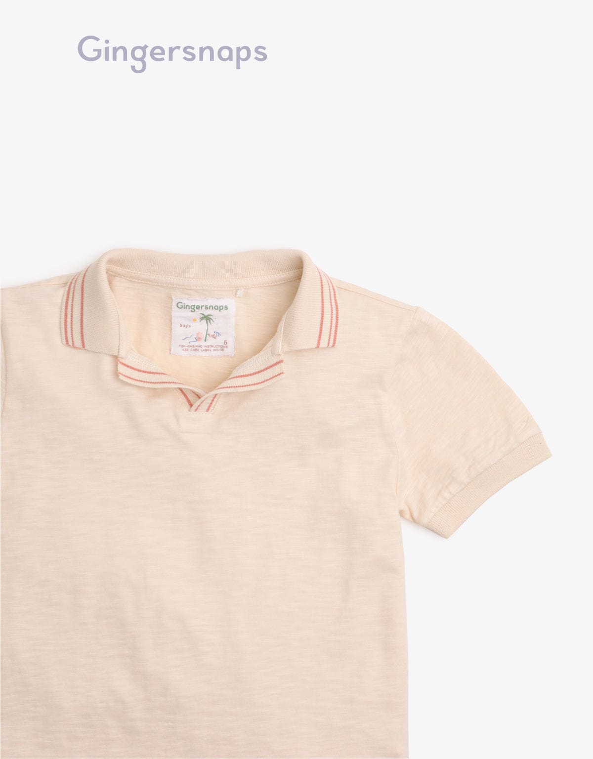 جينجرسنابس تيشيرت بولو سادة نص كم بأسورة مطاطية ولادي بيج