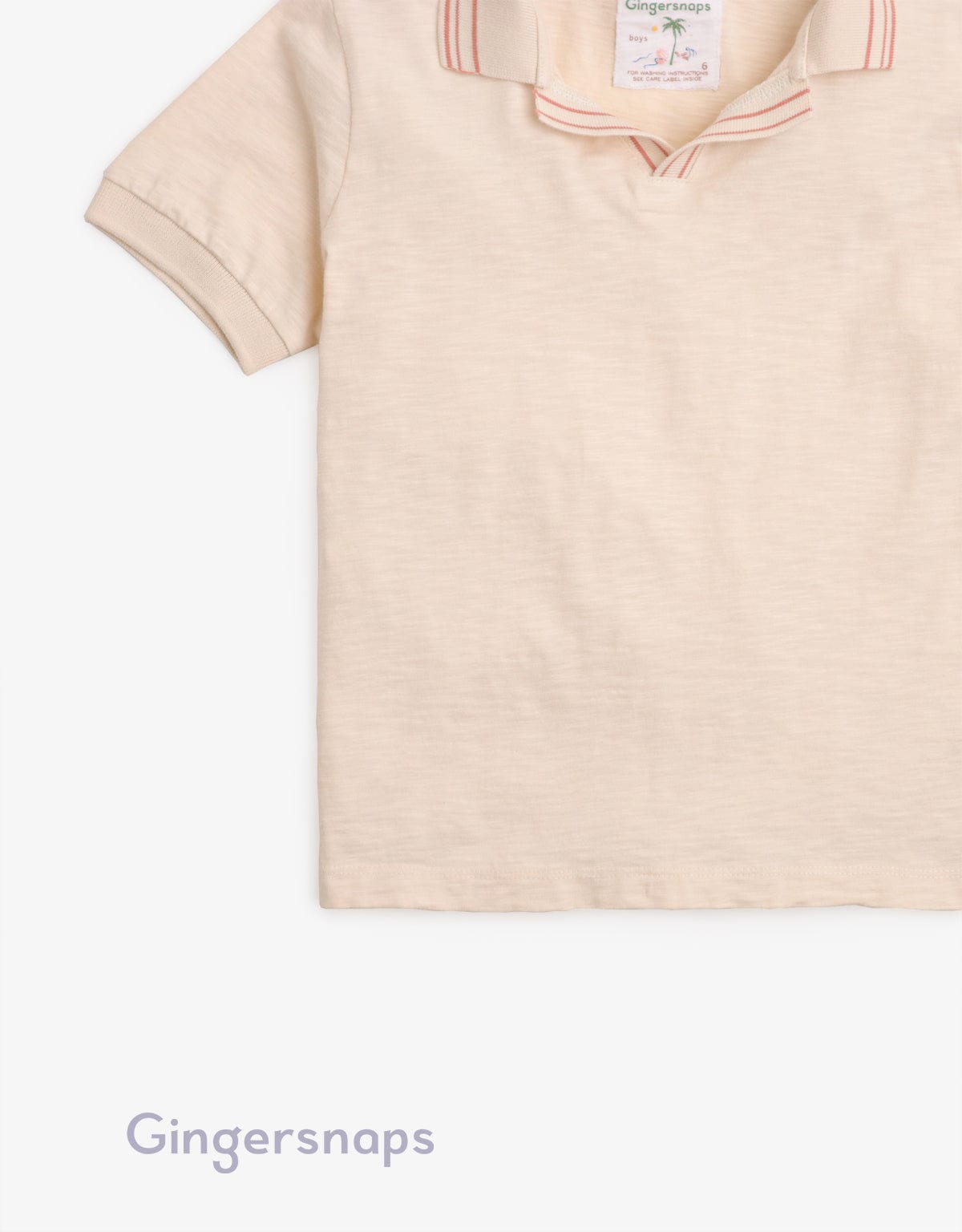 جينجرسنابس تيشيرت بولو سادة نص كم بأسورة مطاطية ولادي بيج