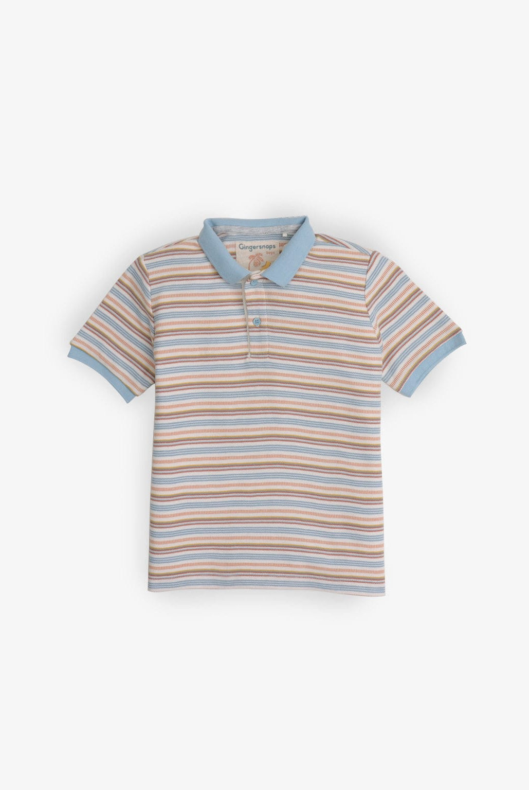 جينجرسنابس تيشيرت أولادي نص كم مخطط بالعرض ألوان متعدد الألوان