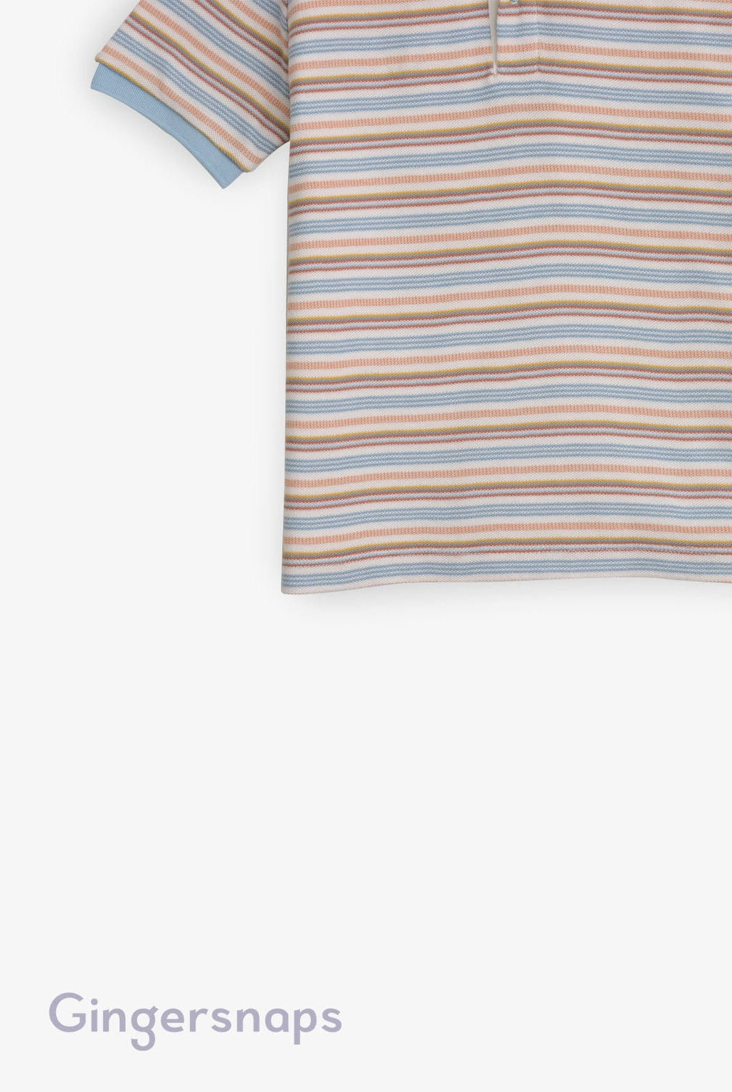 جينجرسنابس تيشيرت أولادي نص كم مخطط بالعرض ألوان متعدد الألوان