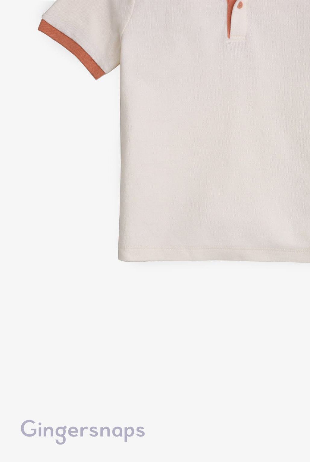 جينجرسنابس تيشيرت سادة بأزرار أمامية كم قصير أولادي أبيض