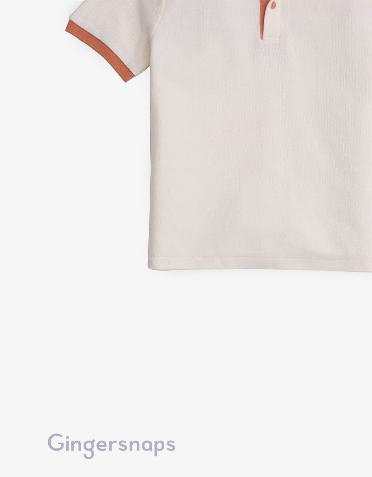 جينجرسنابس تيشيرت سادة بأزرار أمامية كم قصير أولادي أبيض