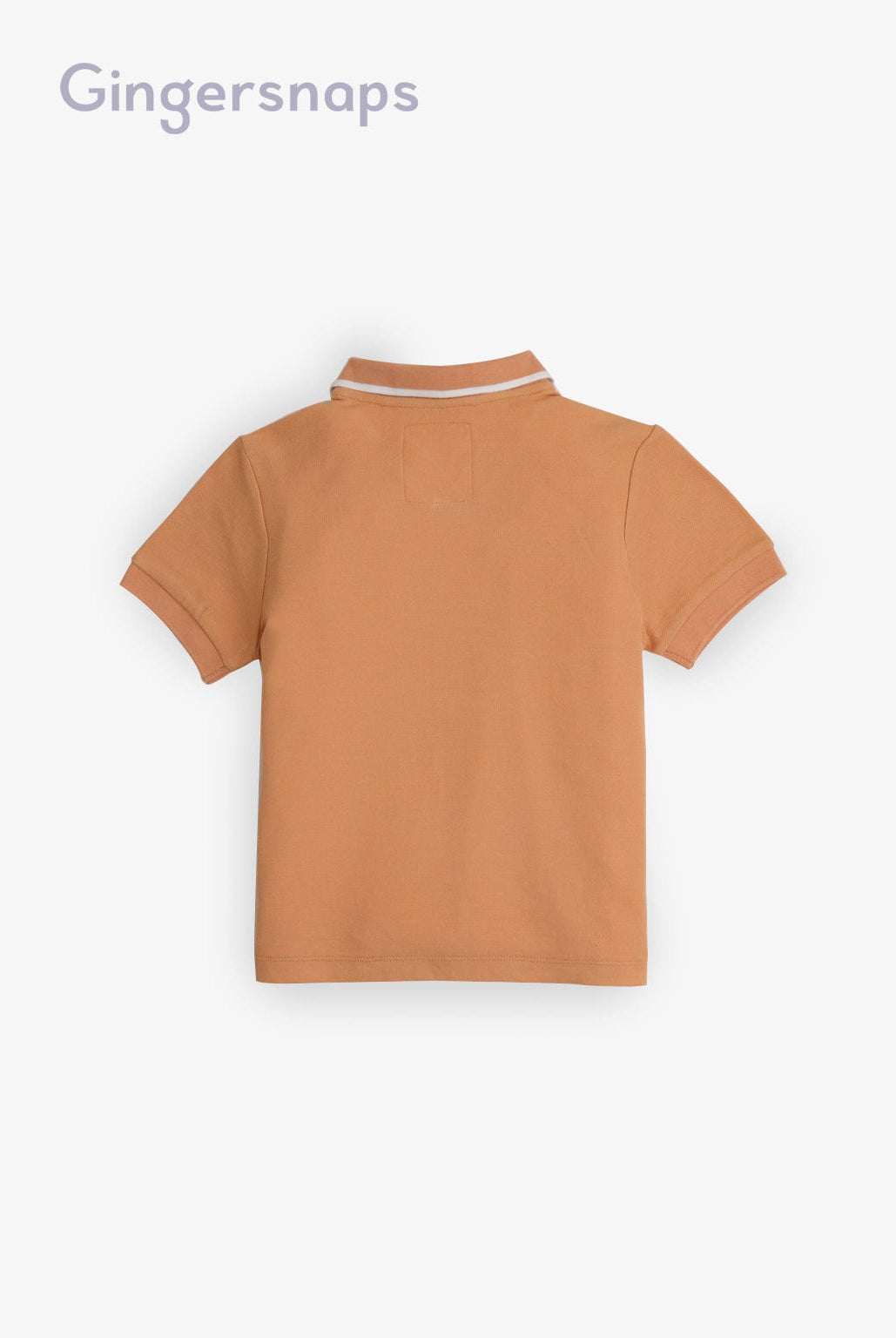 جينجرسنابس تيشيرت سادة بفتحة سبعة وياقة أولادي بني