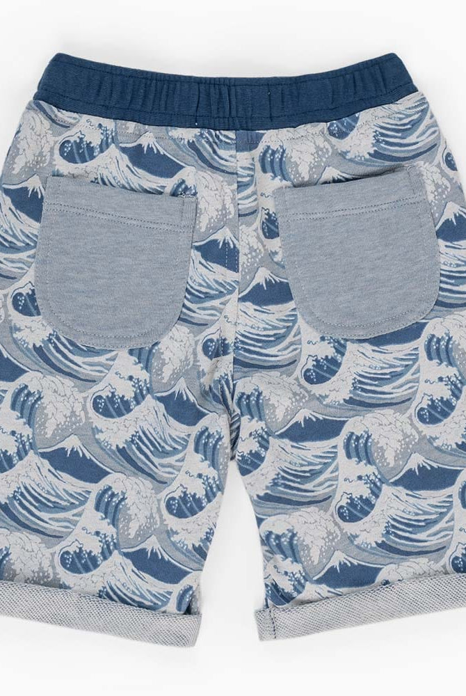 جينجرسنابس شورت ولادي بنقشة أمواج كامو أزرق