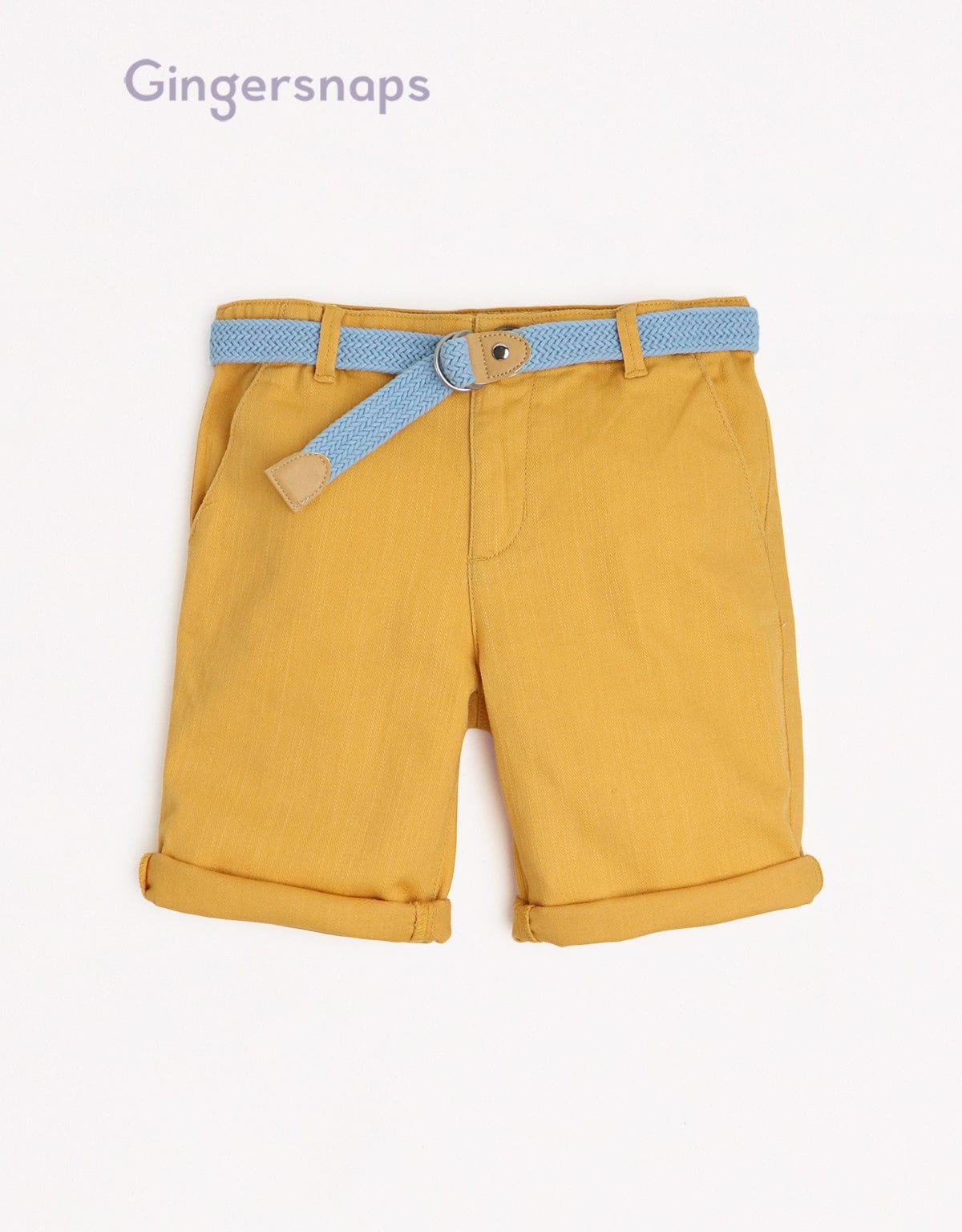 جينجرسنابس شورت ولادي سادة مخطط شفاف بني ذهبي