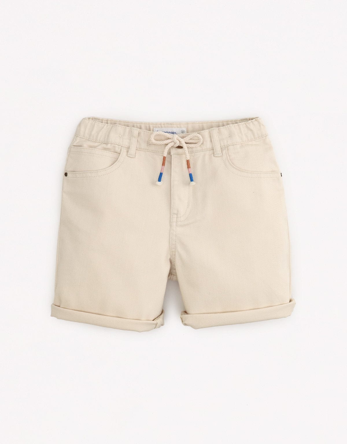 جينجرسنابس شورت ولادي سادة برباط منقوش البيج