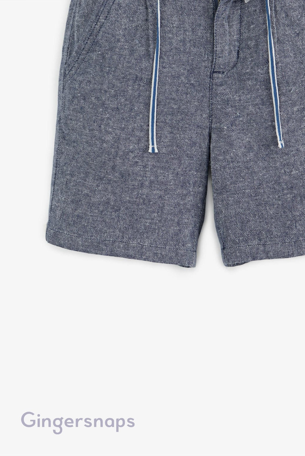 جينجرسنابس شورت ولادي منقوش بربطة مخططة أزرق