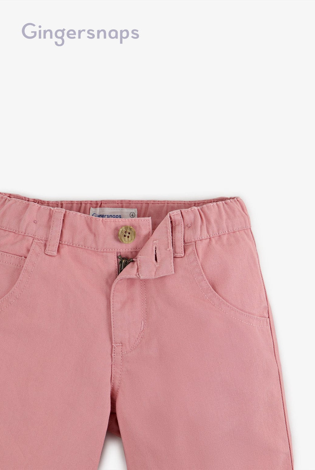 جينجرسنابس شورت ولادي سادة بجيوب جانبية وردي