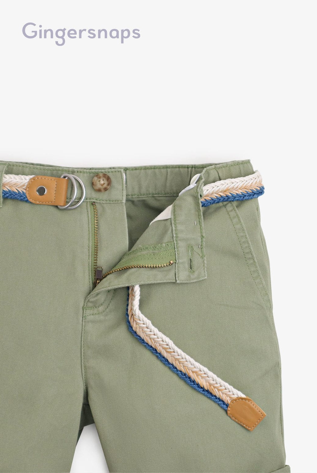 جينجرسنابس شورت جيشي ولادي سادة أخضر