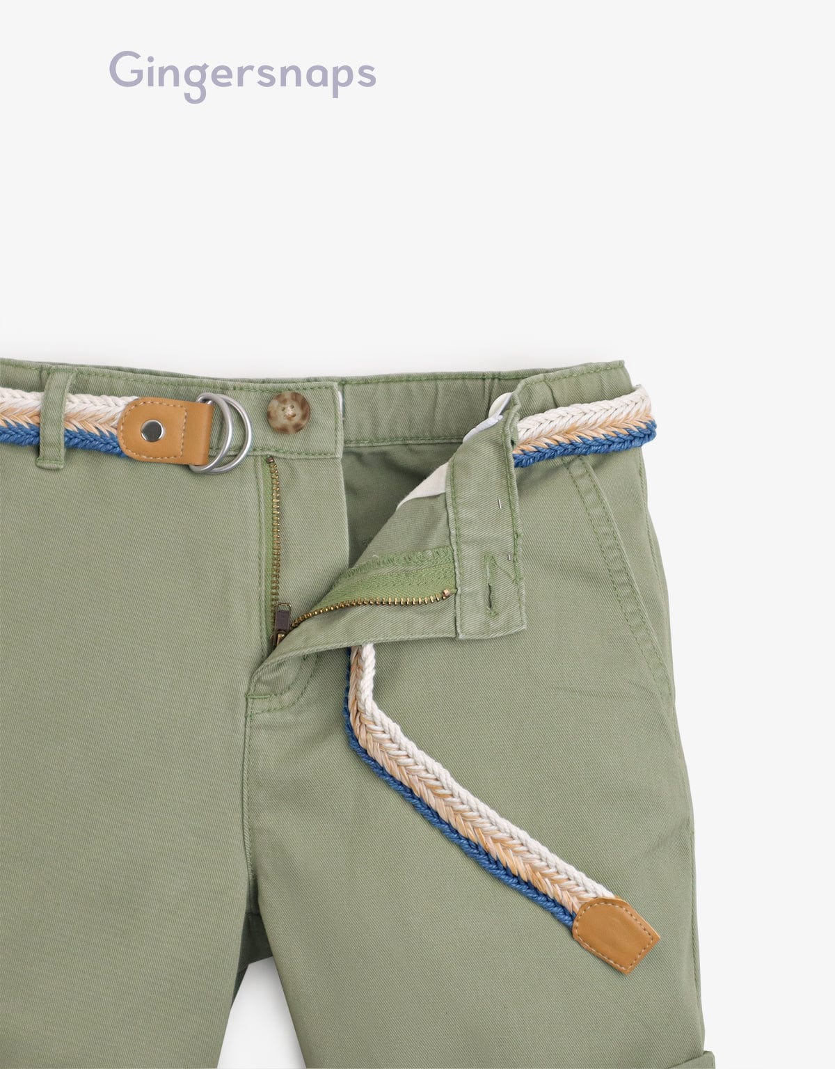 جينجرسنابس شورت جيشي ولادي سادة أخضر