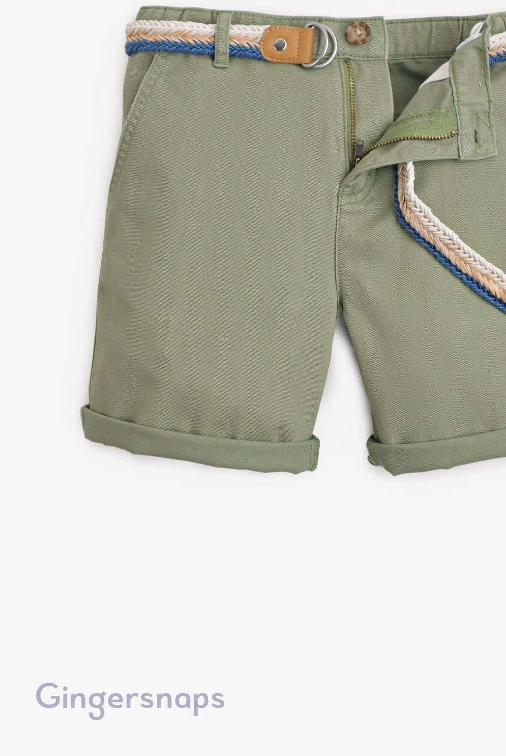 جينجرسنابس شورت جيشي ولادي سادة أخضر