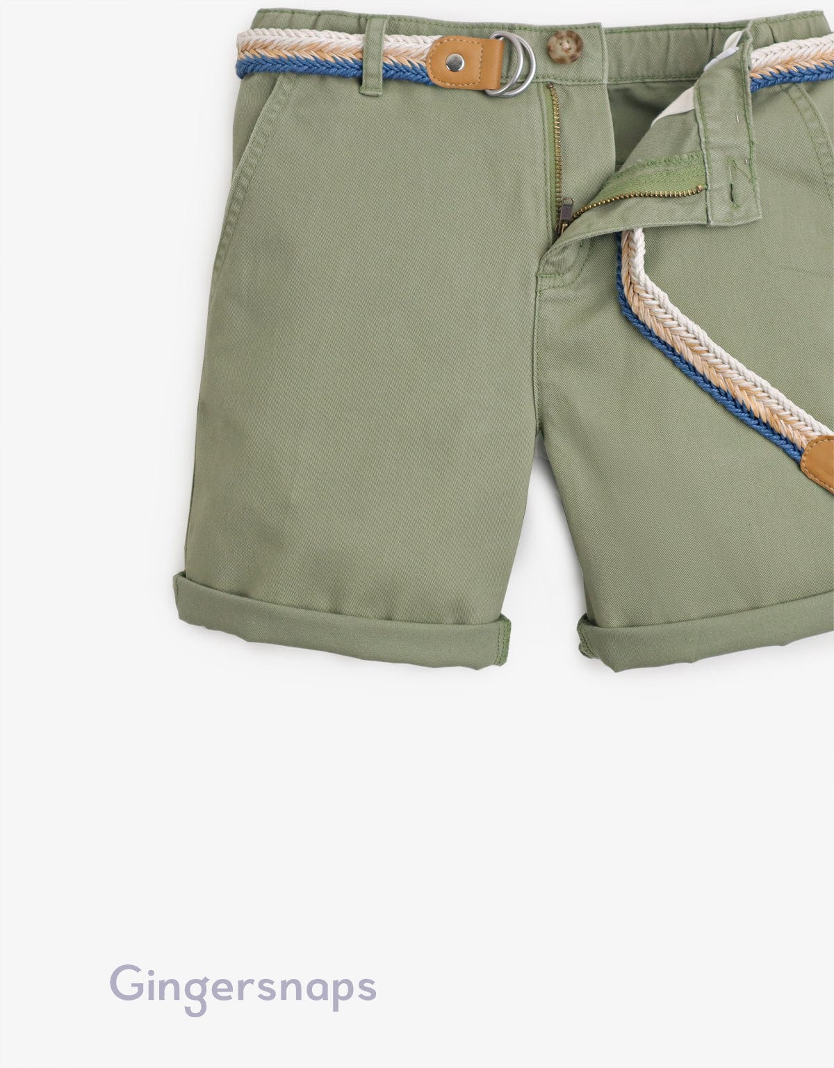 جينجرسنابس شورت جيشي ولادي سادة أخضر