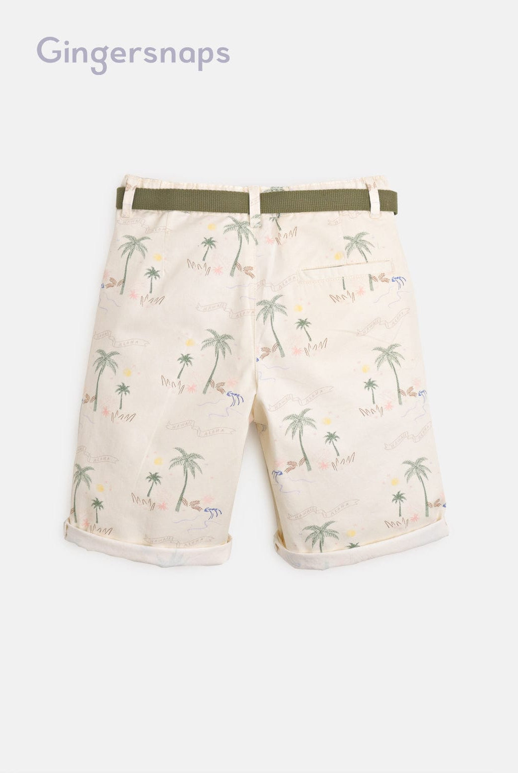 جينجرسنابس شورت قماش أولادي مشجر بيج