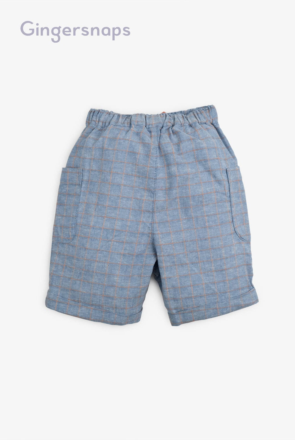 جينجرسنابس شورت مربعات بجيوب جانبية أولادي أزرق