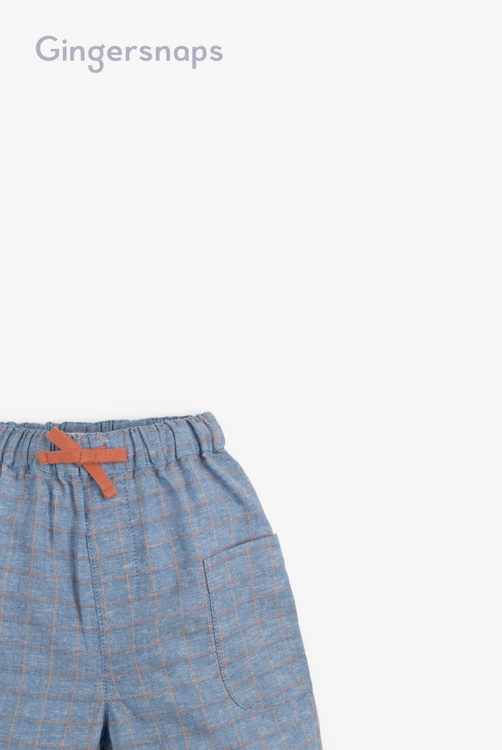 جينجرسنابس شورت مربعات بجيوب جانبية أولادي أزرق