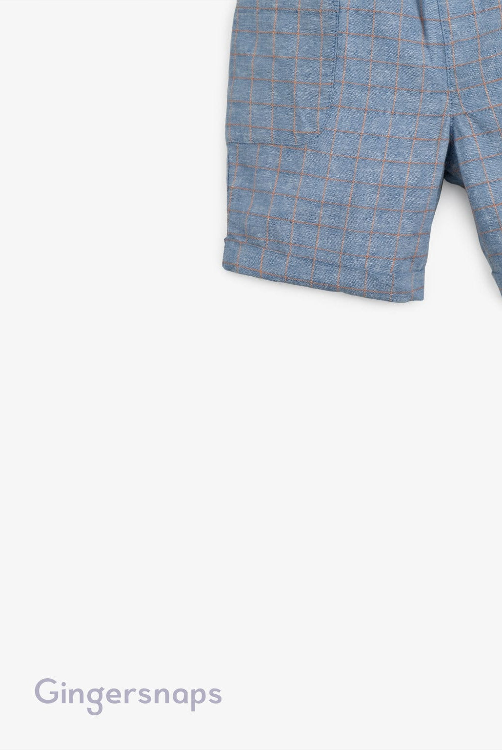 جينجرسنابس شورت مربعات بجيوب جانبية أولادي أزرق