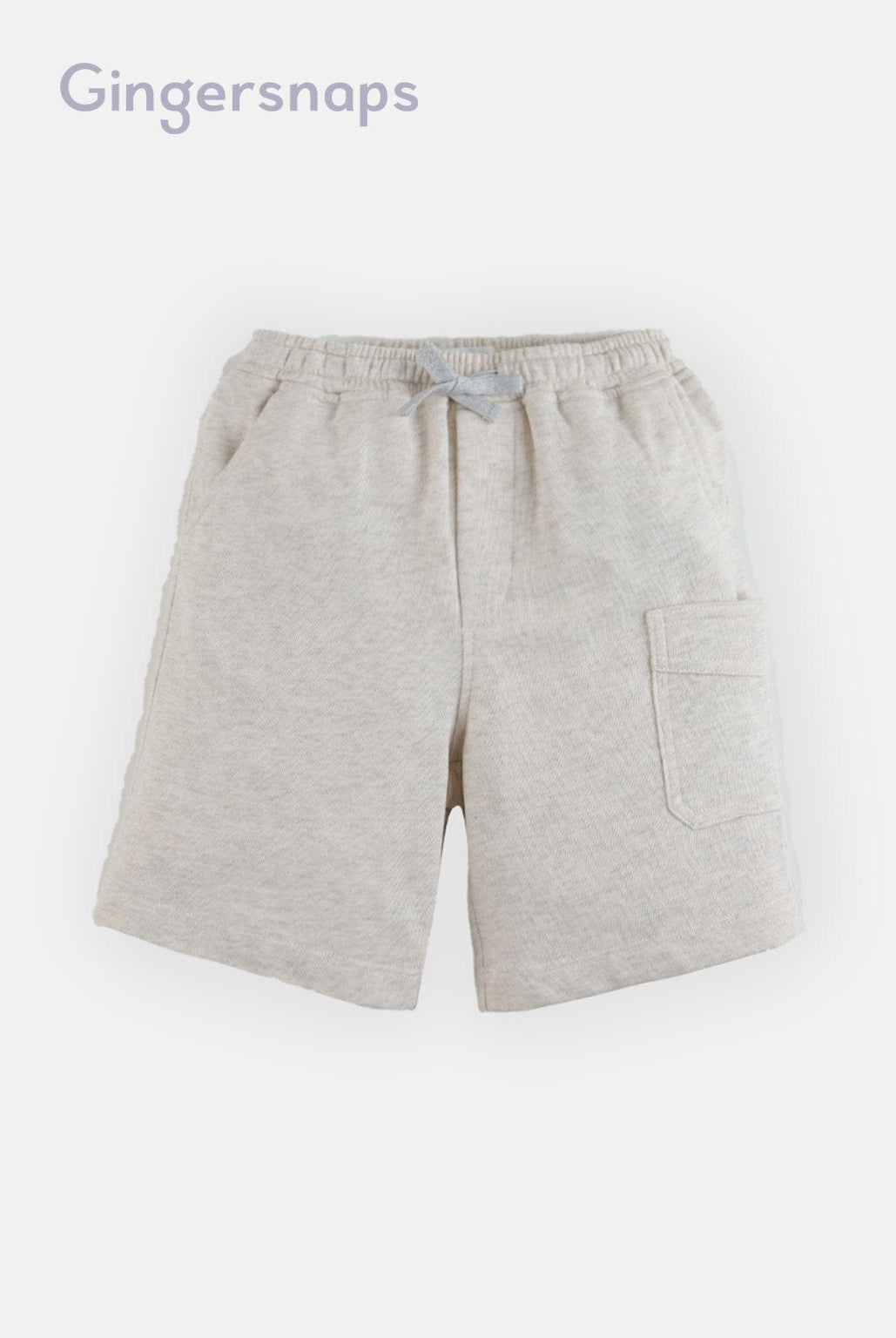 جينجرسنابس شورت سادة بجيب جانبي أولادي رمادي