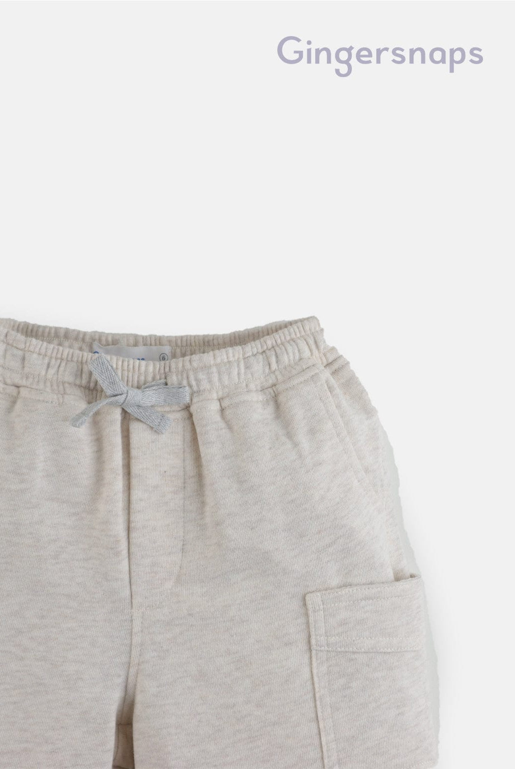 جينجرسنابس شورت سادة بجيب جانبي أولادي رمادي