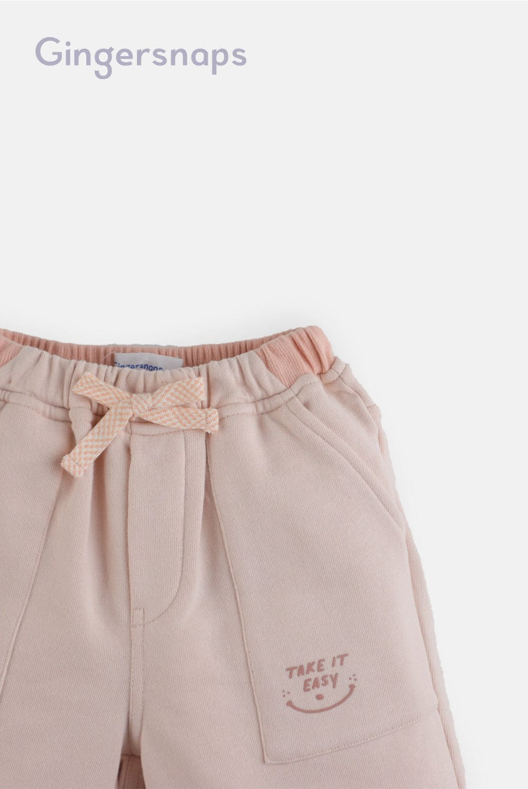 جينجرسنابس شورت سادة بطبعة على الجانب أولادي وردي