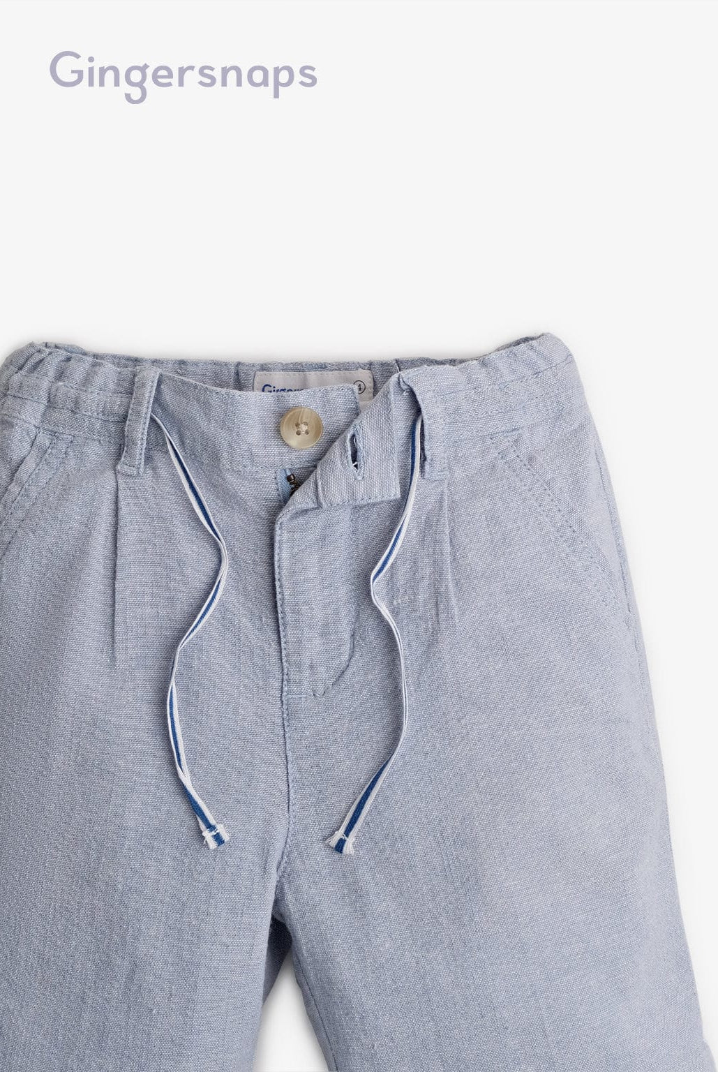 جينجرسنابس شورت ولادي سادة بربطة مخططة أزرق