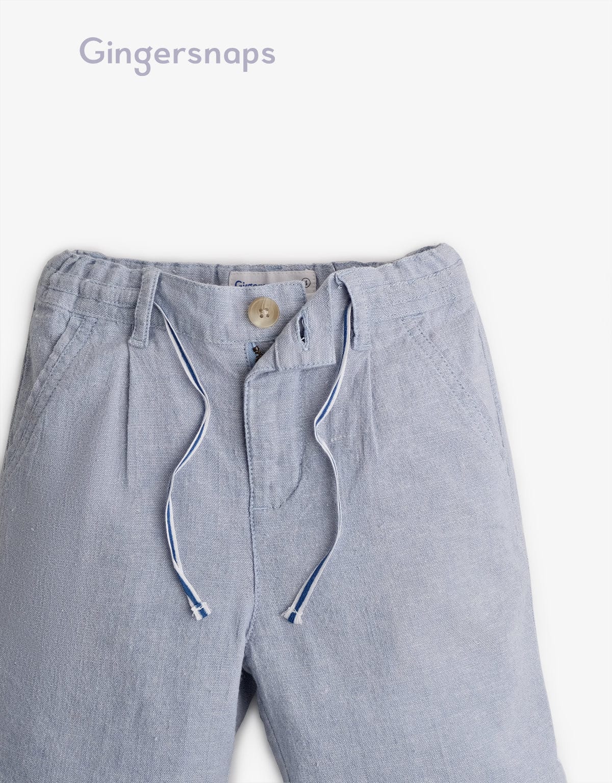 جينجرسنابس شورت ولادي سادة بربطة مخططة أزرق