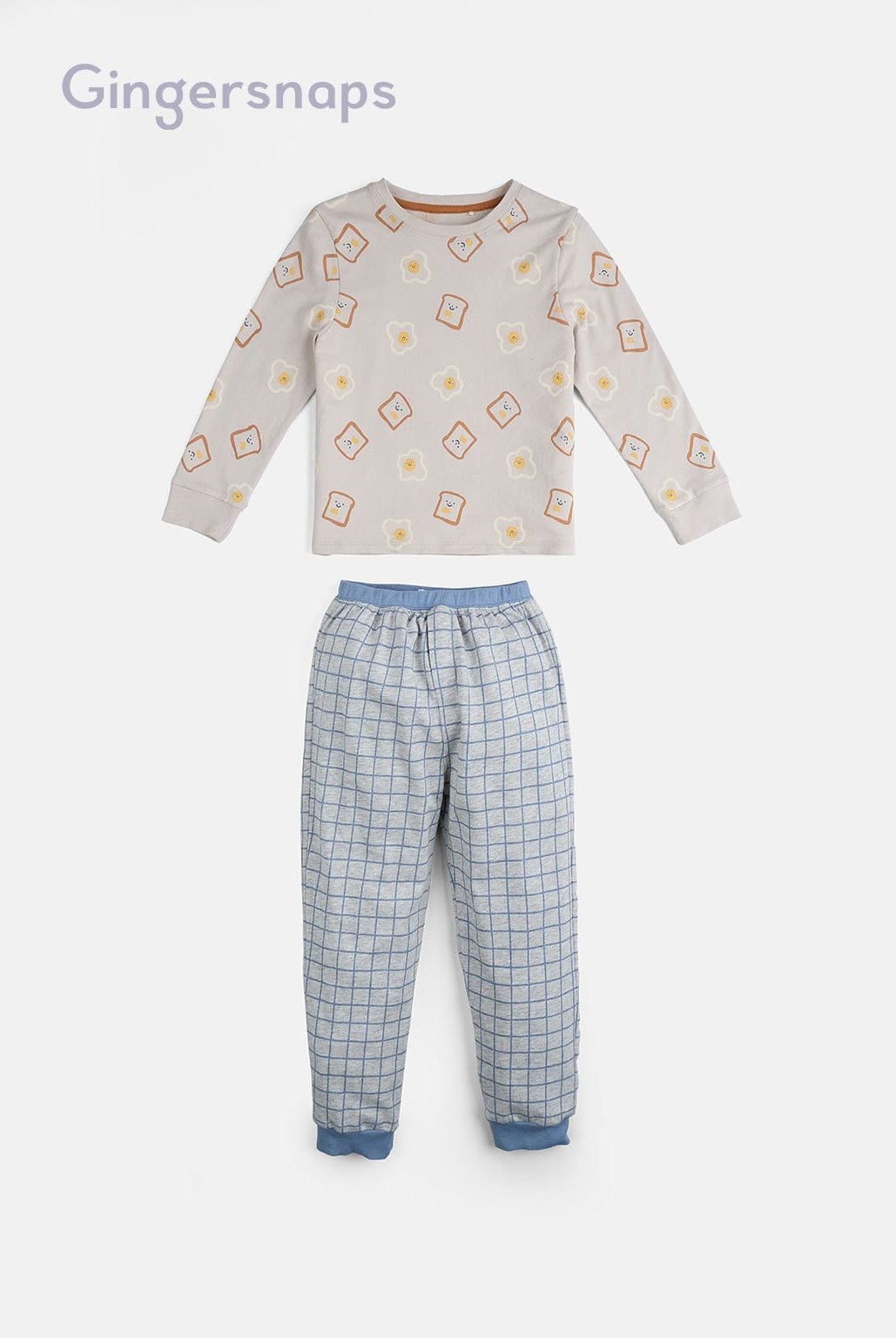 جينجرسنابس بيجامة ولادي للمنزل ببنطلون كاروهات بأستك مطاطى متعدد الألوان