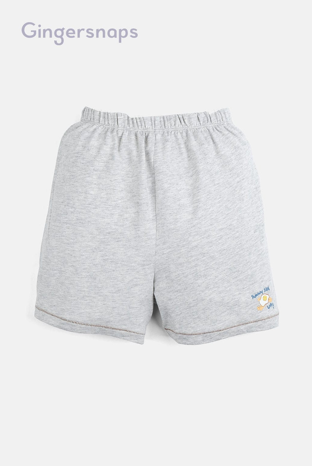 جينجرسنابس بيجامة ولادي للمنزل نص كم سادة بياقة عريضة رمادي