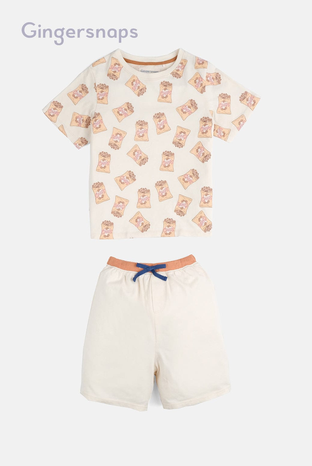 جينجرسنابس بيجامة بشورت ولادي للمنزل نص كم مطبوعة متعدد الألوان