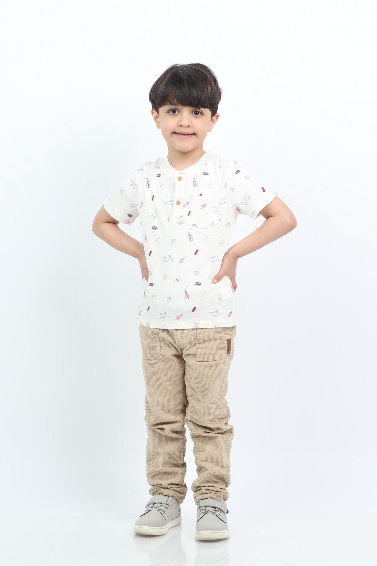 جينجرسنابس تي شيرت ولادي منقوش نص كم أصفر