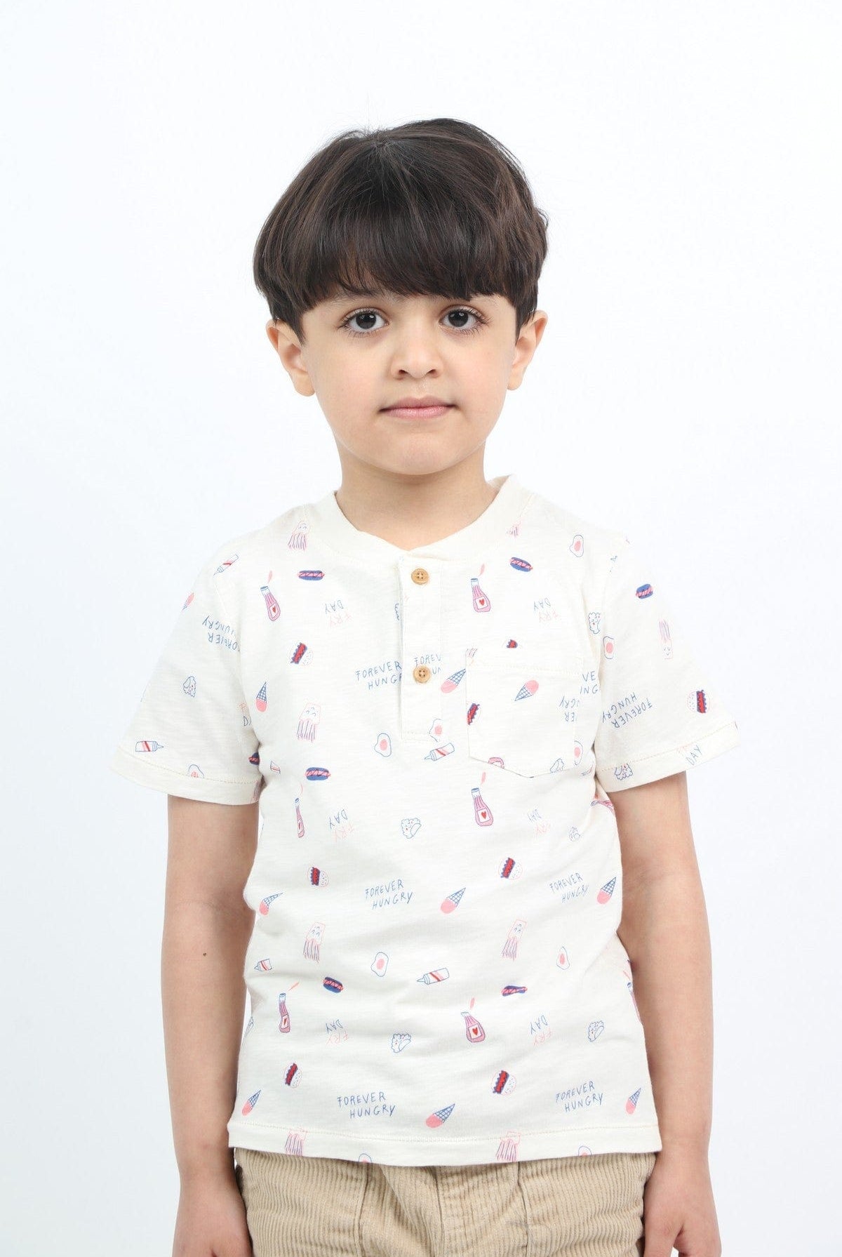 جينجرسنابس تي شيرت ولادي منقوش نص كم أصفر