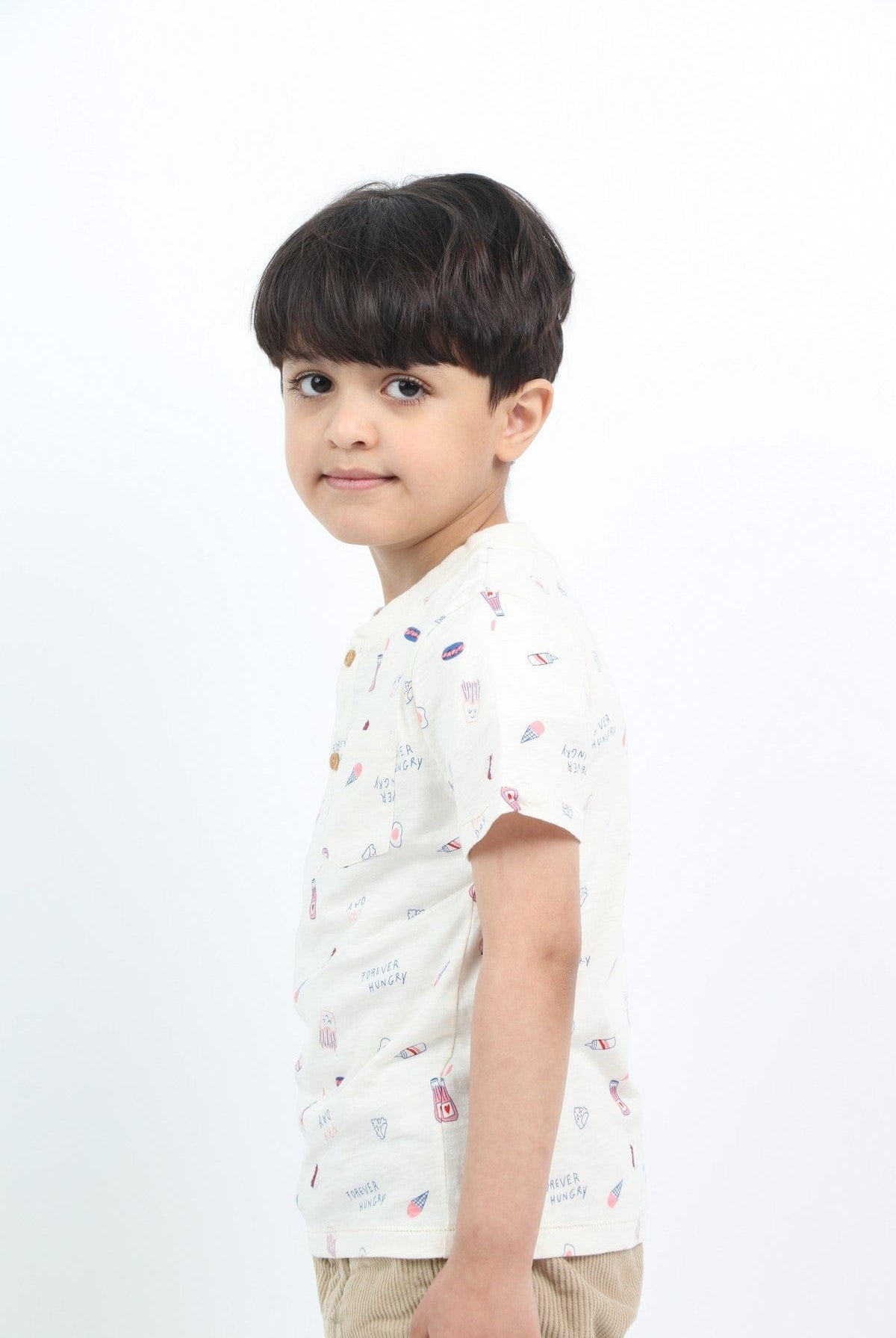 جينجرسنابس تي شيرت ولادي منقوش نص كم أصفر