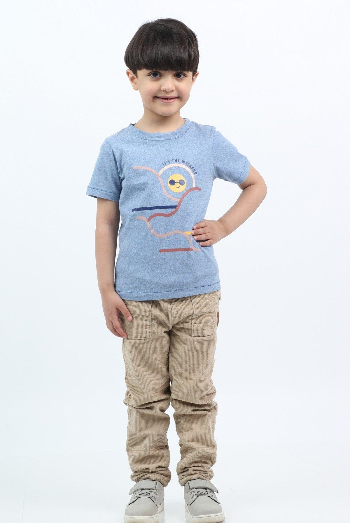 جينجرسنابس تي شيرت ولادي مطبوع بكم قصير أزرق