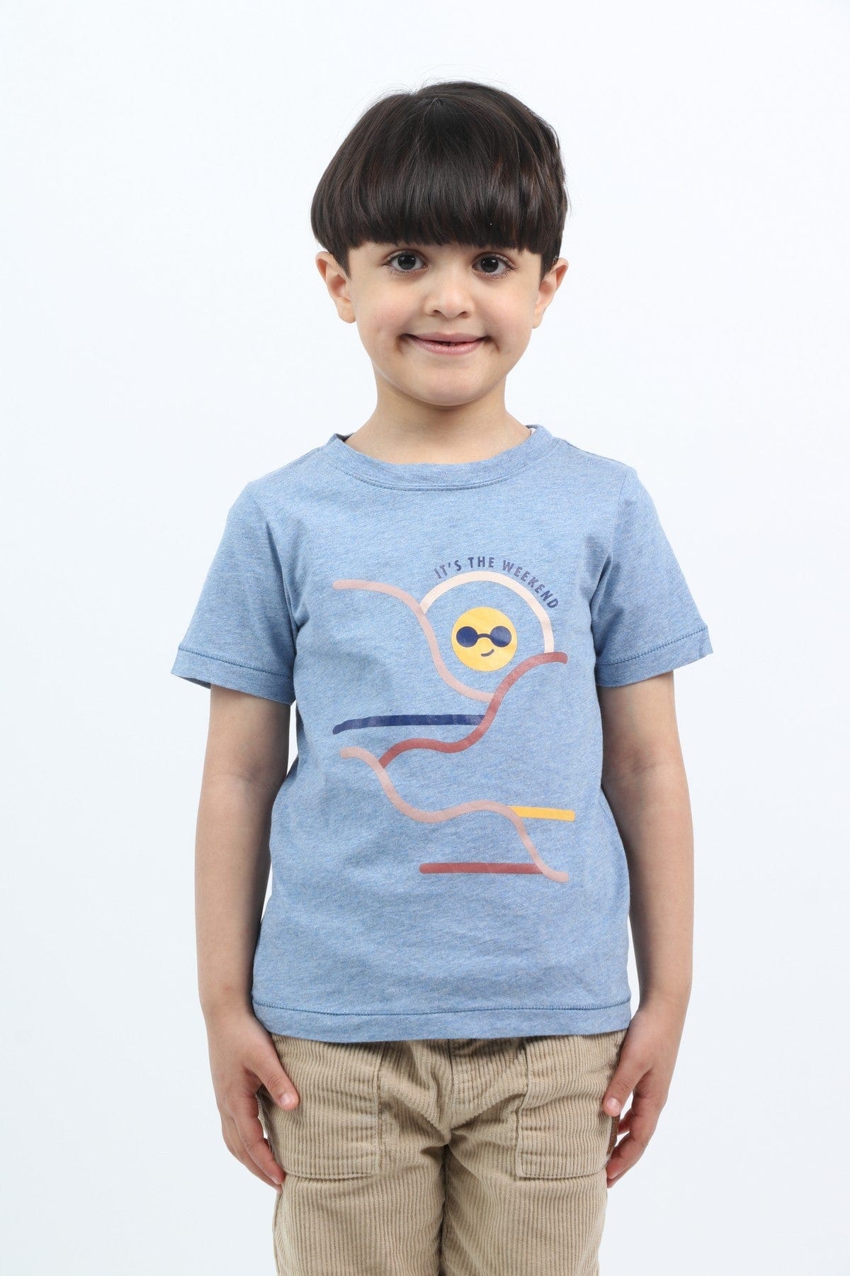 جينجرسنابس تي شيرت ولادي مطبوع بكم قصير أزرق