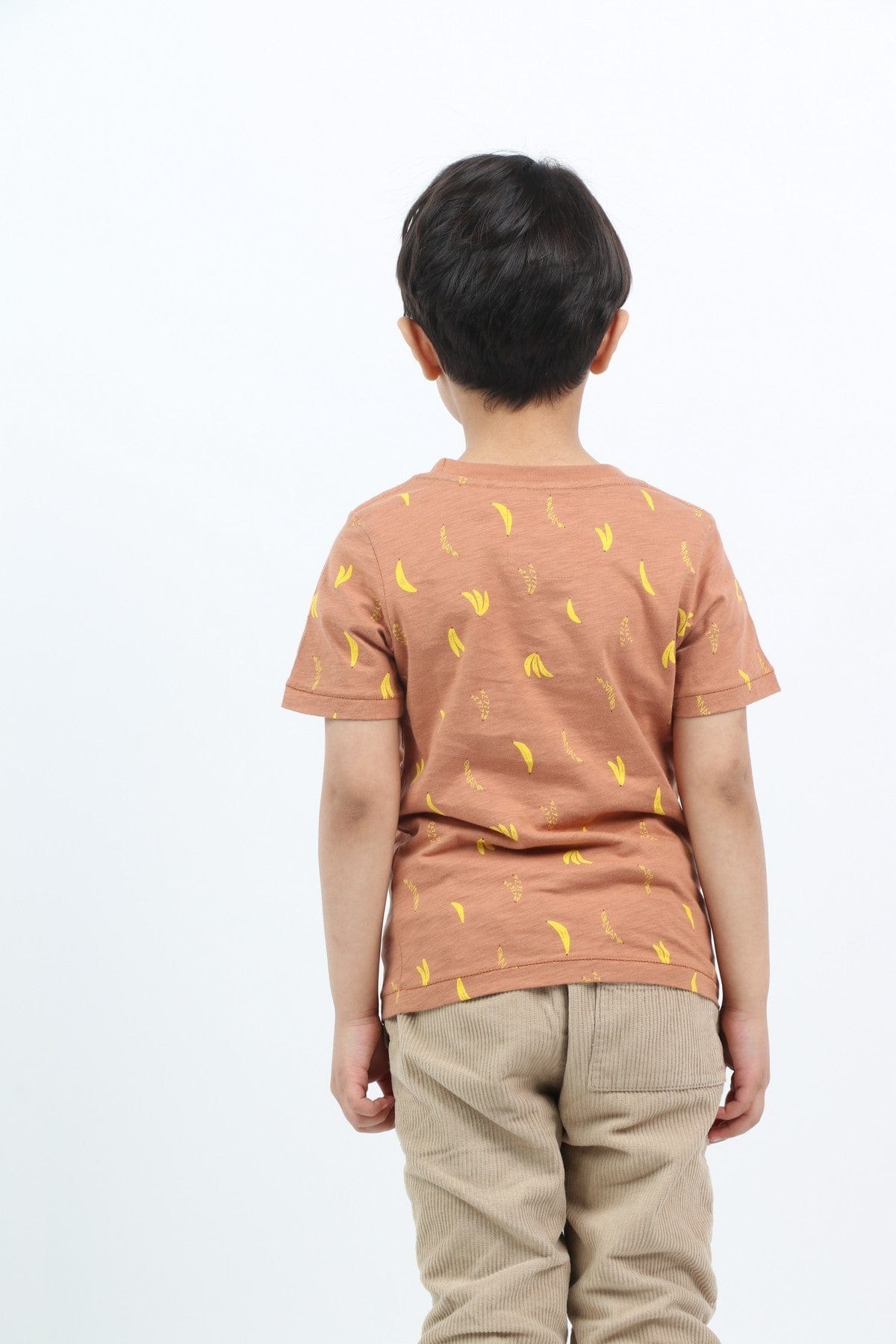 جينجرسنابس تي شيرت ولادي بطبعة موز نص كم البيج