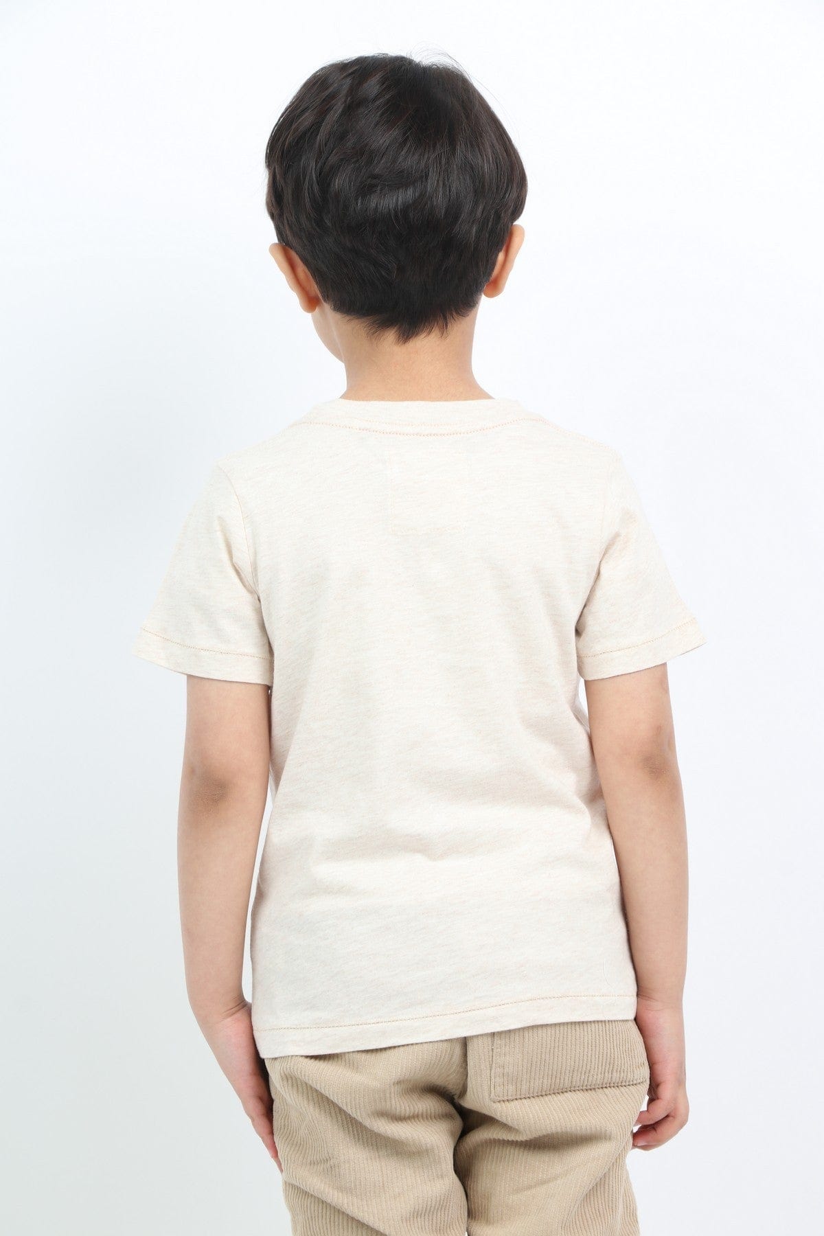 جينجرسنابس تي شيرت ولادي بطبعة بحر وشجر البيج