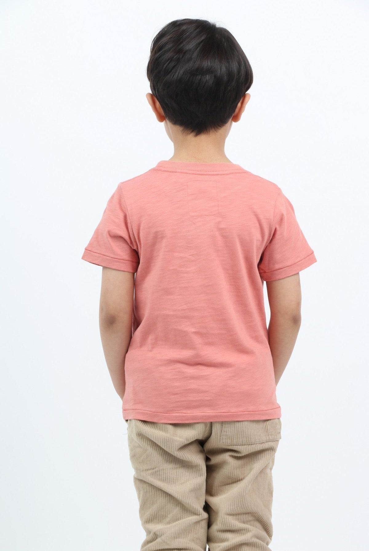 جينجرسنابس تي شيرت ولادي مزين بالخيوط نص كم وردي