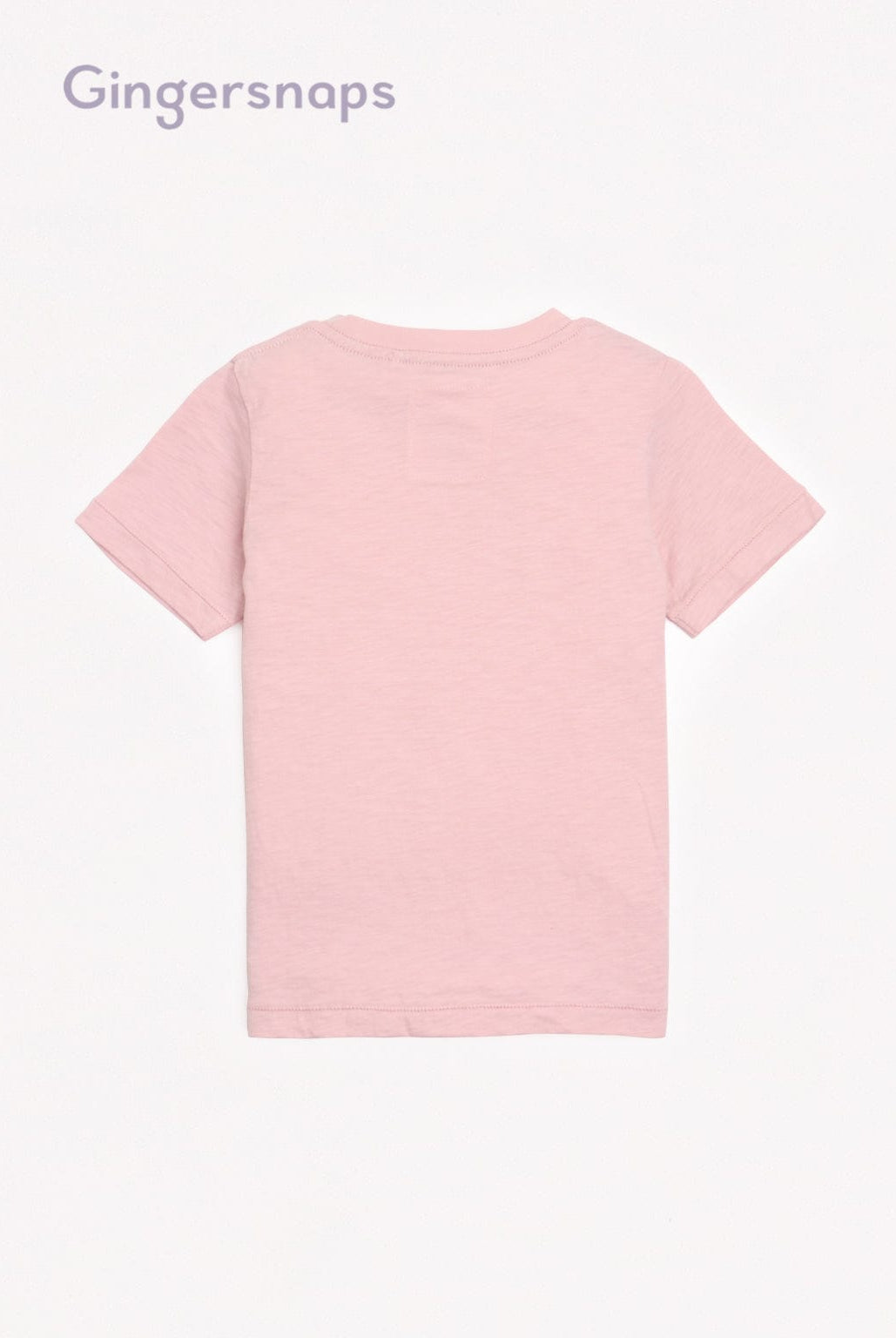 جينجرسنابس تي شيرت ولادي بطبعة أمامية بنص كم وردي