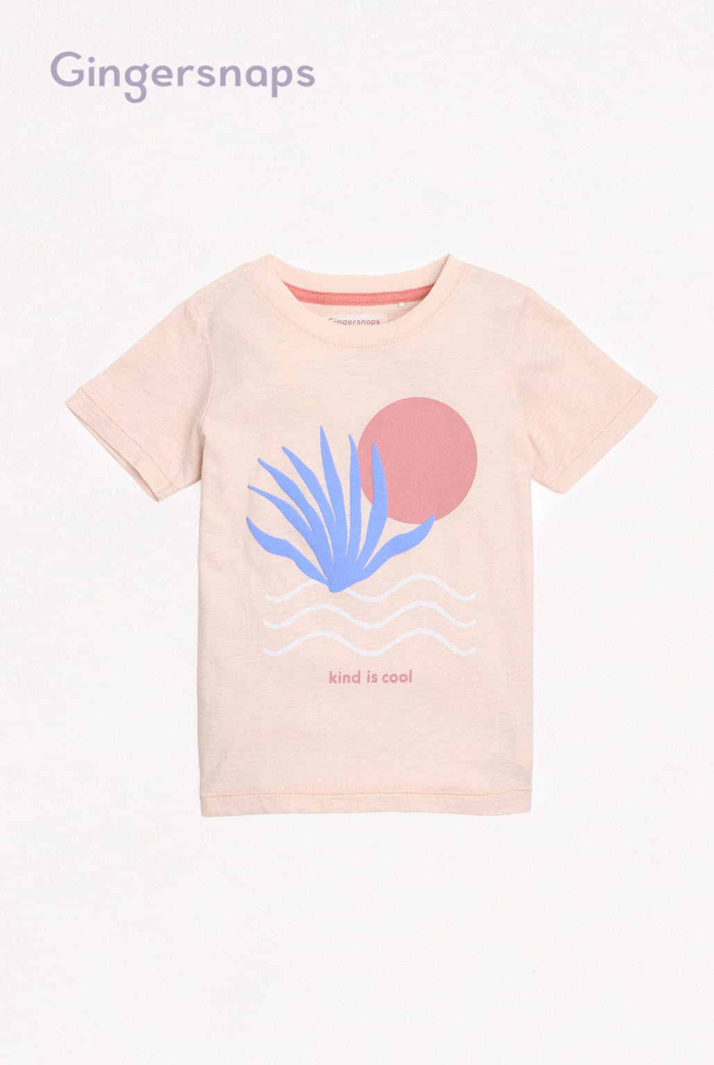 جينجرسنابس تي شيرت ولادي بطبعة أمامية كم قصير وردي