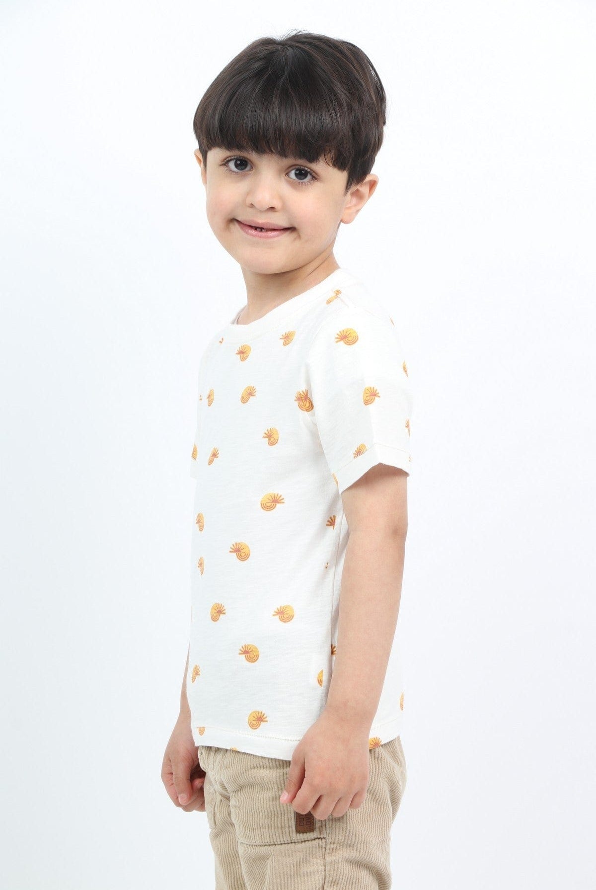 جينجرسنابس تي شيرت ولادي بطبعة شمس أصفر